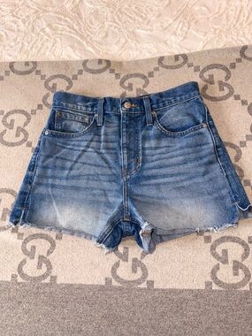 Madewell Blue High-Rise Denim Cutoff Shorts